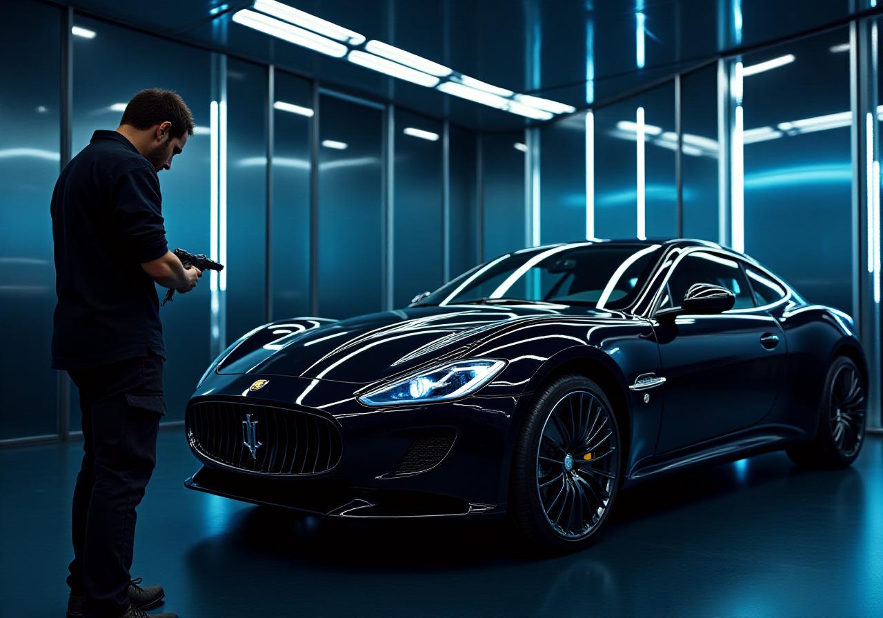 Auto di lusso in fase di detailing professionale